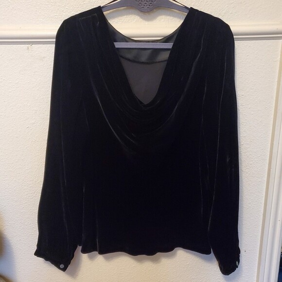 Talbots Top Velour Cowl Neck Soft Blouse Back Women's Sz 20 - Picture 1 of 16